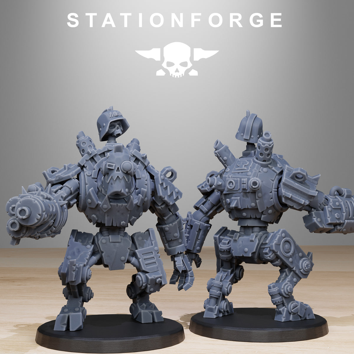 Orkaz Bots Infantry by Station Forge – two robots with gatling guns