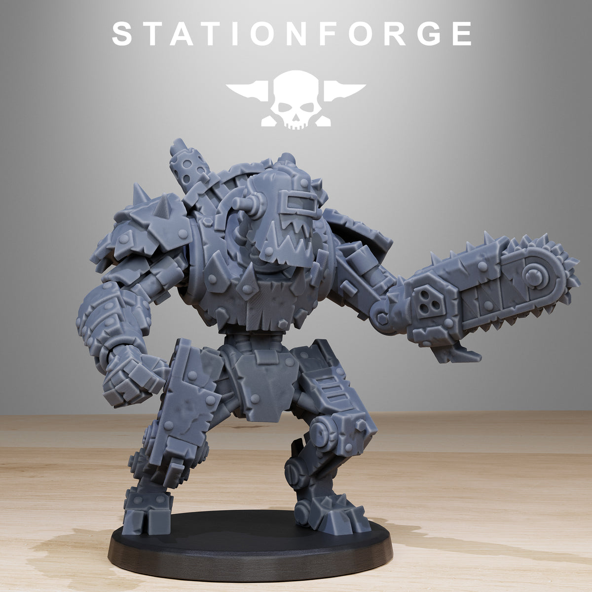 Orkaz Bots Infantry by Station Forge – robot with chainsaw and fist