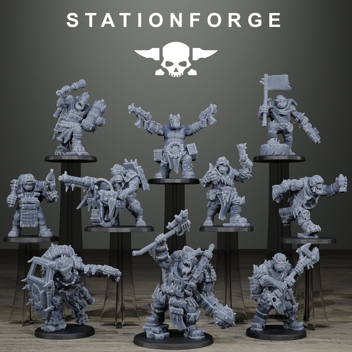 Orkaz Scrappers by Station Forge – full 10-man ork squad