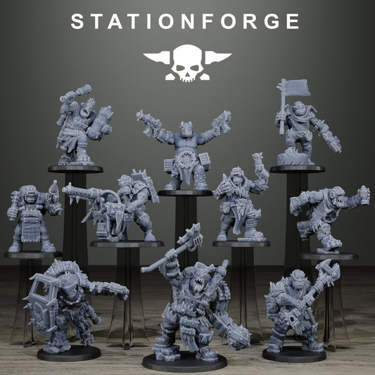 Orkaz Scrappers by Station Forge – full 10-man ork squad
