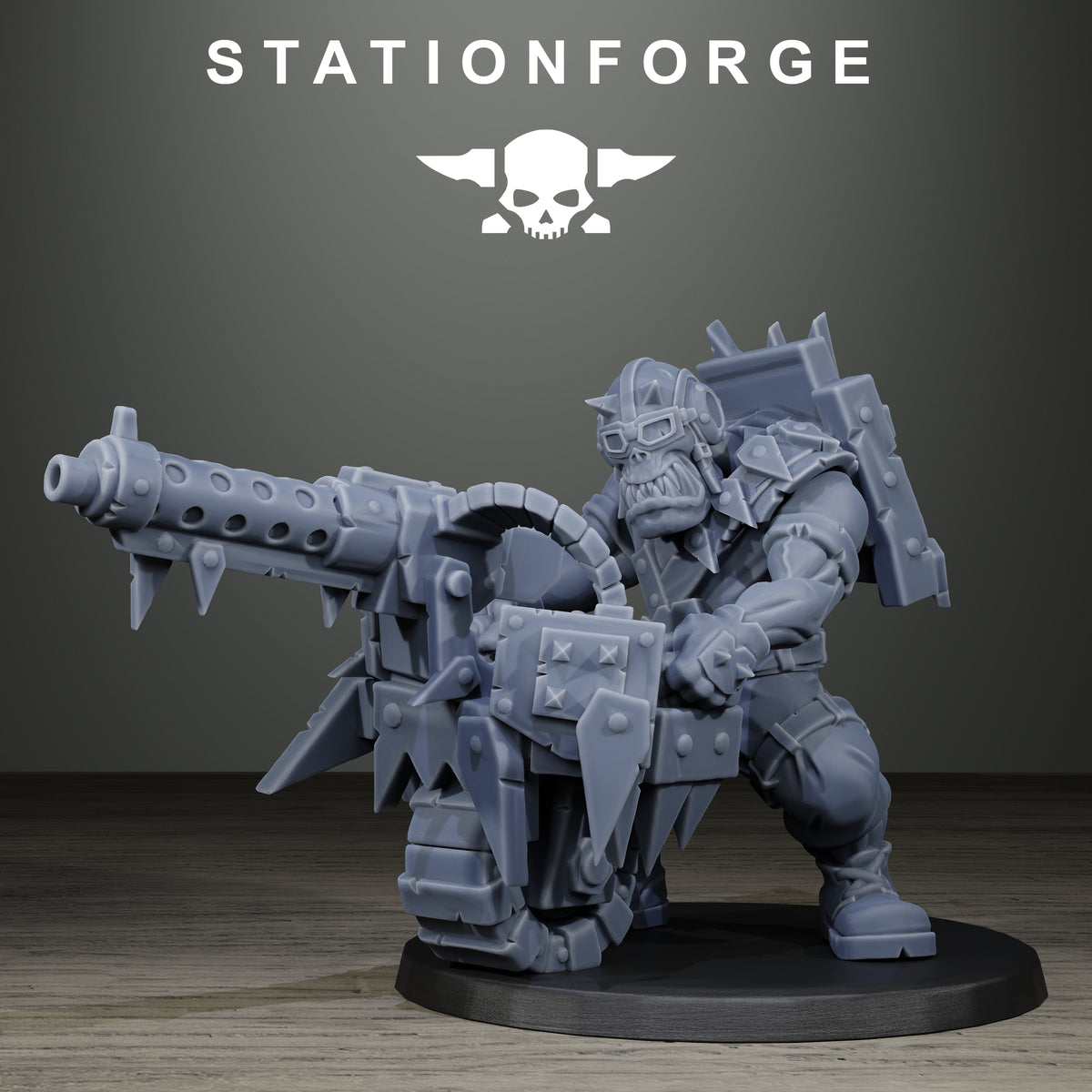 Orkaz Scrappers by Station Forge – heavy gunner with wheeled big gun
