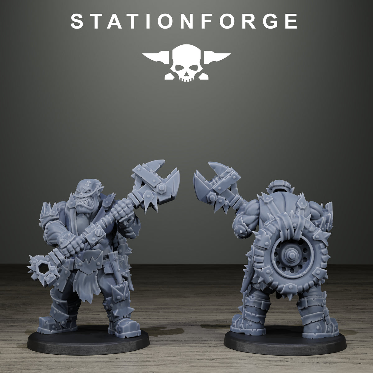 Orkaz Scrappers by Station Forge – boy with giant spanner, front and back