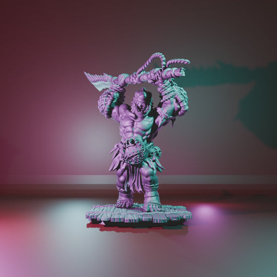 Sharkzerker Great-Weapon Pack by Battle Yak turntable video – overhead warrior with the jaw blade and netting pauldrons