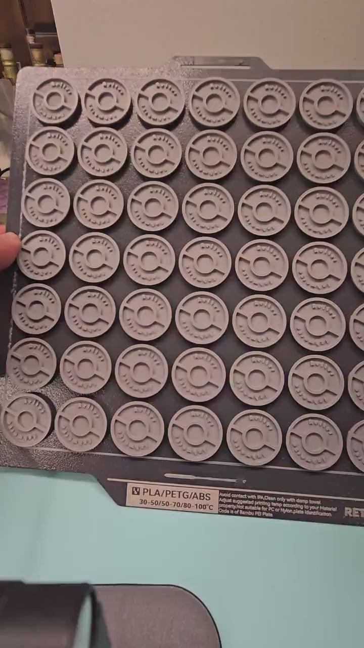 32mm Magnetic Round Bases for Miniatures, STL Printed Bases, Mini Bases, Magnetic, PLA Bases, 2mm bracing