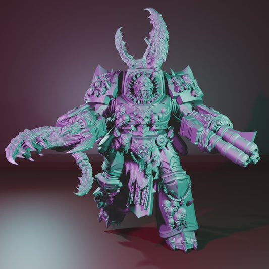 Armored Demon by 3DArtGuy – Resin Printed Grimdark Sci-Fi Mini (32mm Scale)