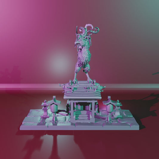 Suzaku Mounted Hero by Ghamak turntable: Mounted Hero on Temple, rectangle base