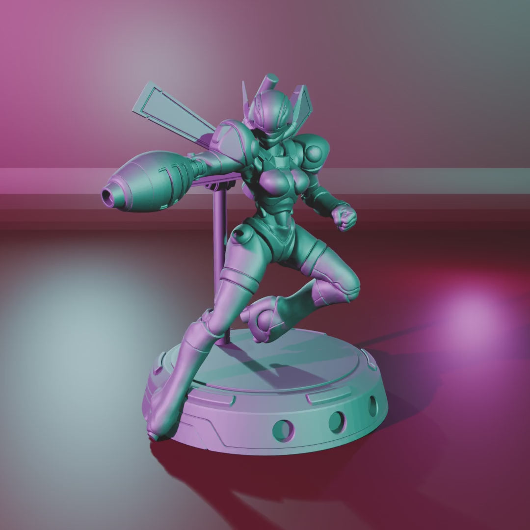 Cyberbabe Chayun – 360° turntable, assembled model on base