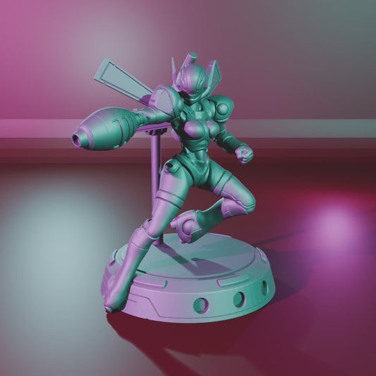 Cyberbabe Chayun – 360° turntable, assembled model on base