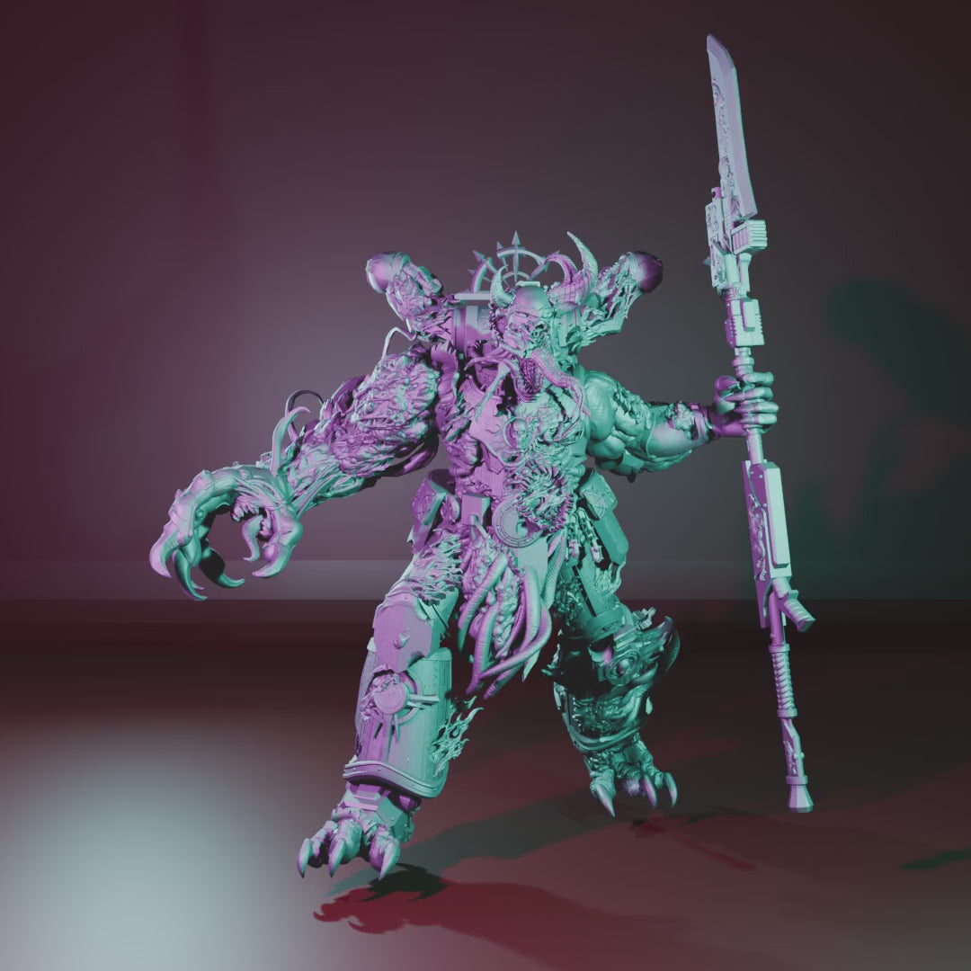 Possessed Warrior by 3DArtGuy turntable video – 50mm/100mm resin printed miniature