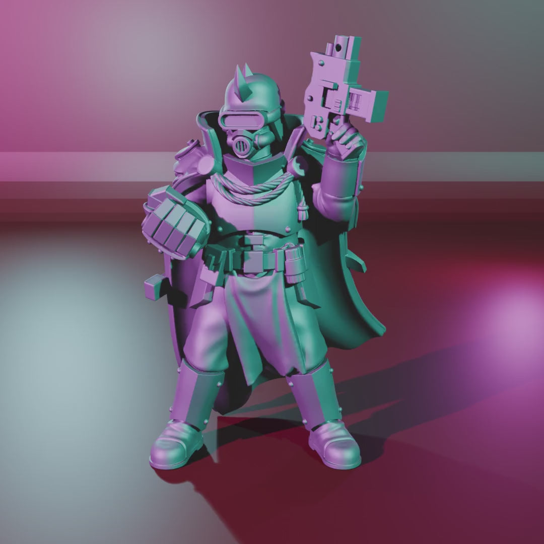 Maverick Cultists Commander – 360° turntable, assembled commander