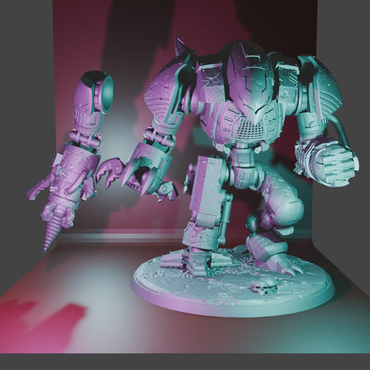 War Droid Repaired by Ghamak Fantasy 28/32mm Scale Miniature, 107mm Tall