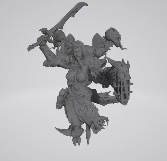 Noisy Sister by 3DArtGuy 32mm scale, 50mm or 100mm, Miniature War Gaming Figure