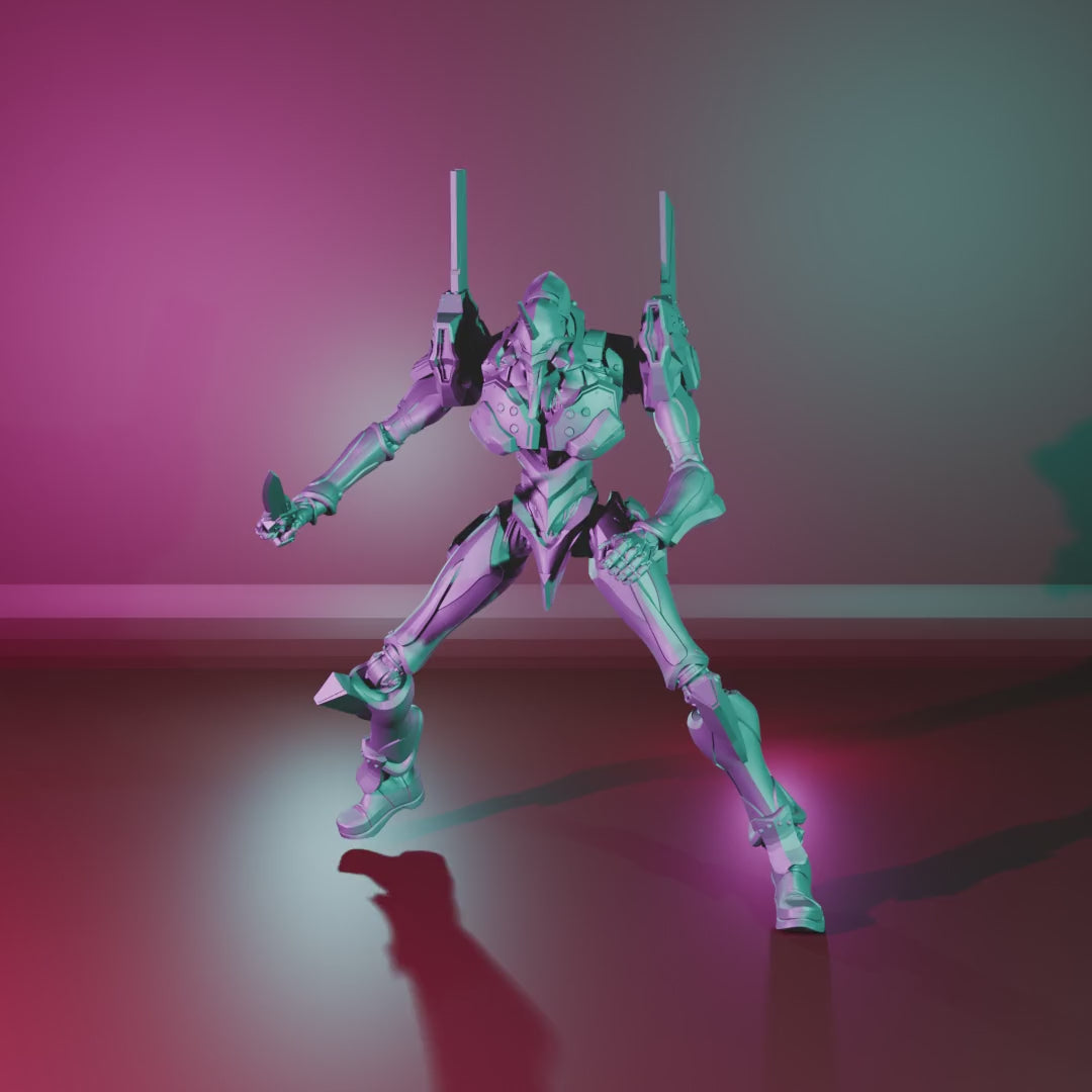 Berserker by 3DArtGuy turntable, 100mm kit built in the Knife Stance with striding leg and combat knife