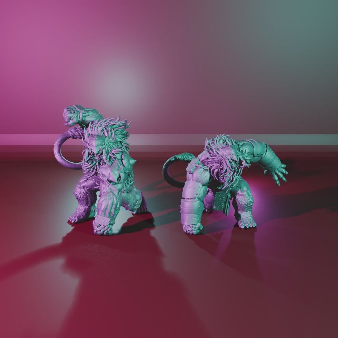 Lions of Habibi – 360° turntable, both lions