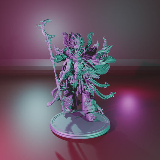 BMG (Big Magical Giant) by 3DArtGuy turntable video – 50mm with cape, chains, staff, khopesh and scroll on platform