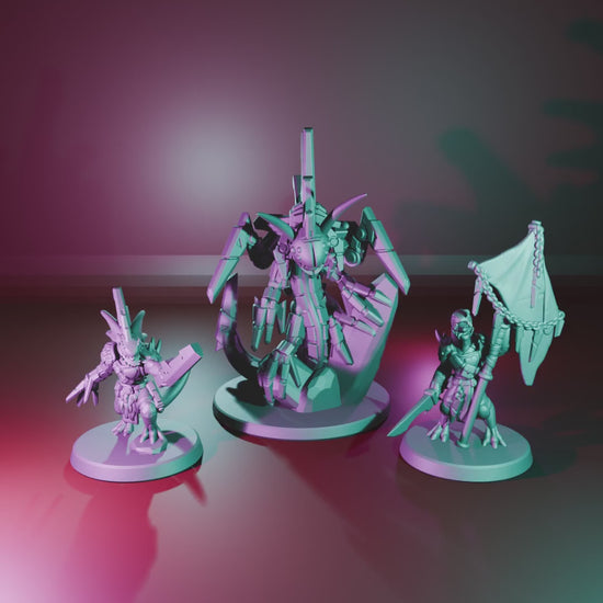 BroodScale Killteam by Edge Miniatures turntable video – the Alpha with a Leader and the Banner bearer
