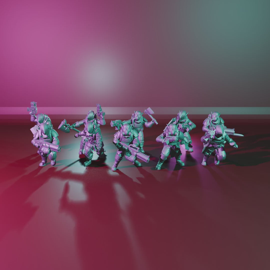Gorggrot Tactic Squad – 360° turntable, all ten squad members