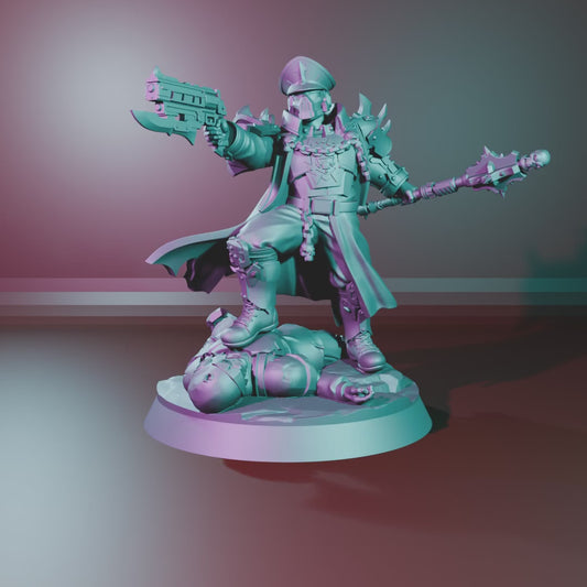 Corrupted Commissar by Ghamak Fantasy 28/32mm Scale Miniature, 34mm tall