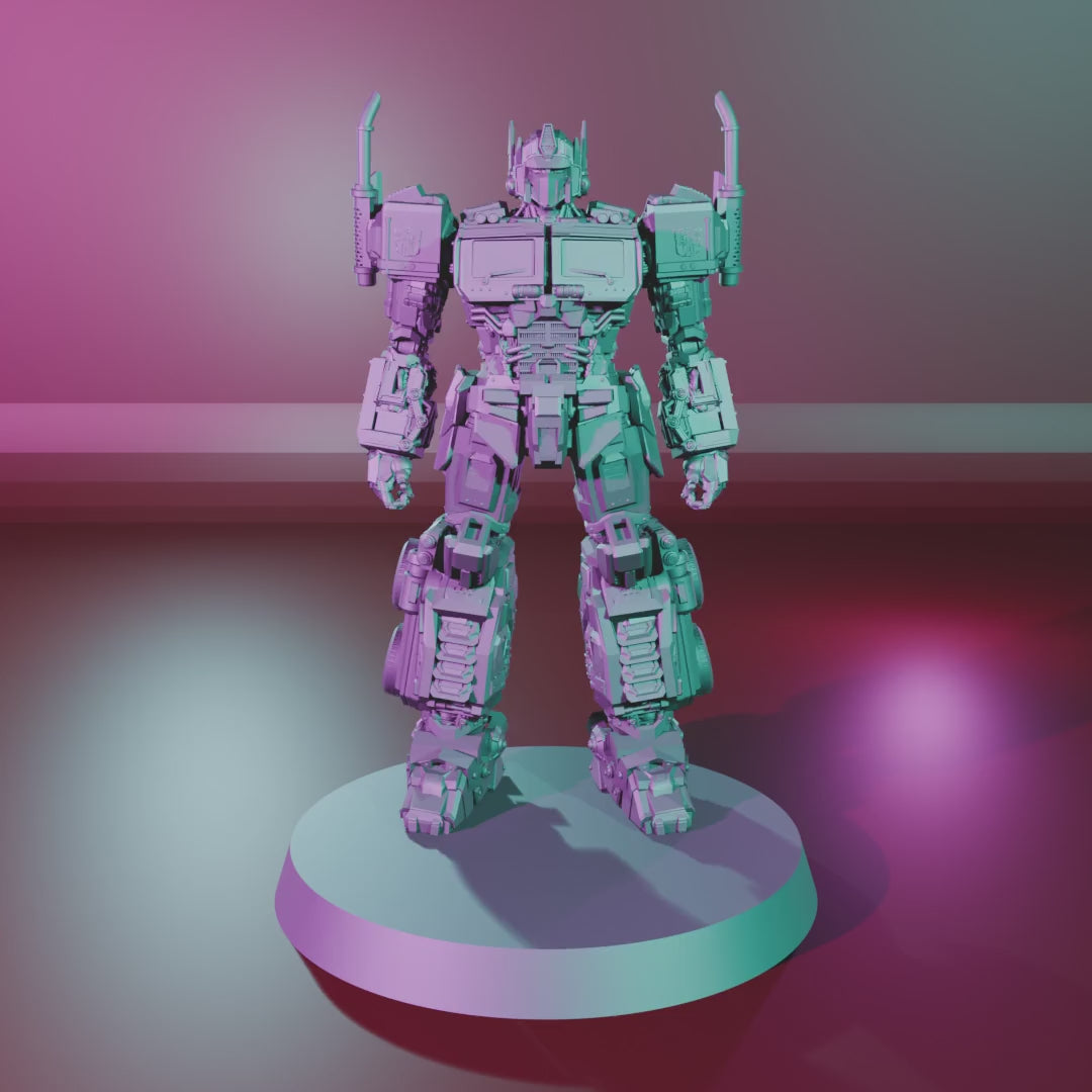 Optimus Prime by 3DArtGuy turntable, 50mm Pose 1 – Standing Ready on a 40mm magnetic base