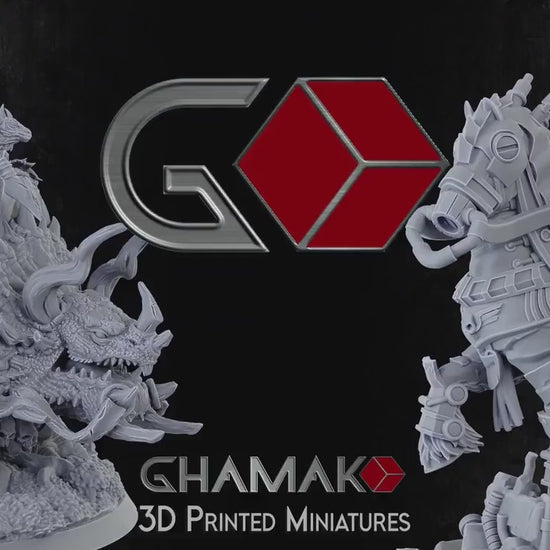 Orc Chieftain on Wild Boar Chariot by Ghamak Fantasy 28mm Scale Miniature, 100mm x 100mm, Vehicle