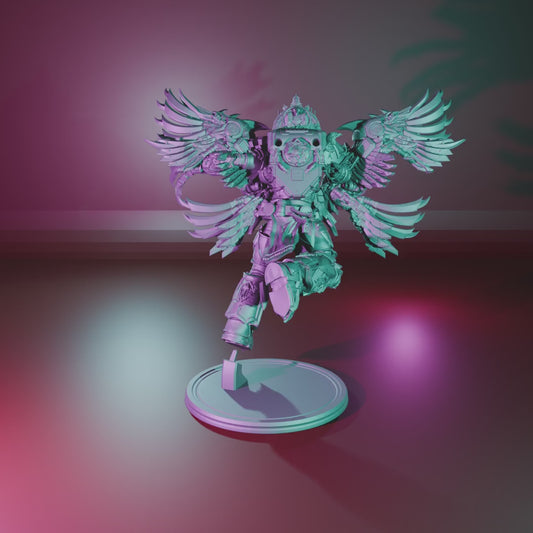 Bird Ninja by 3DArtGuy turntable video – 50mm Lightning Claws pose with open wings on platform