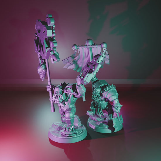Banner Orc by Mekka Miniatures turntable video – both orcs on their printed bases