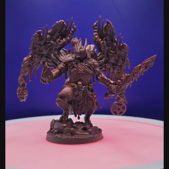 BARKASAR, Preator Of Brutality by Papikels Miniature, 100m tall Miniature, 32mm Scale, War Gaming Figure, Proxy for Trench Crusade
