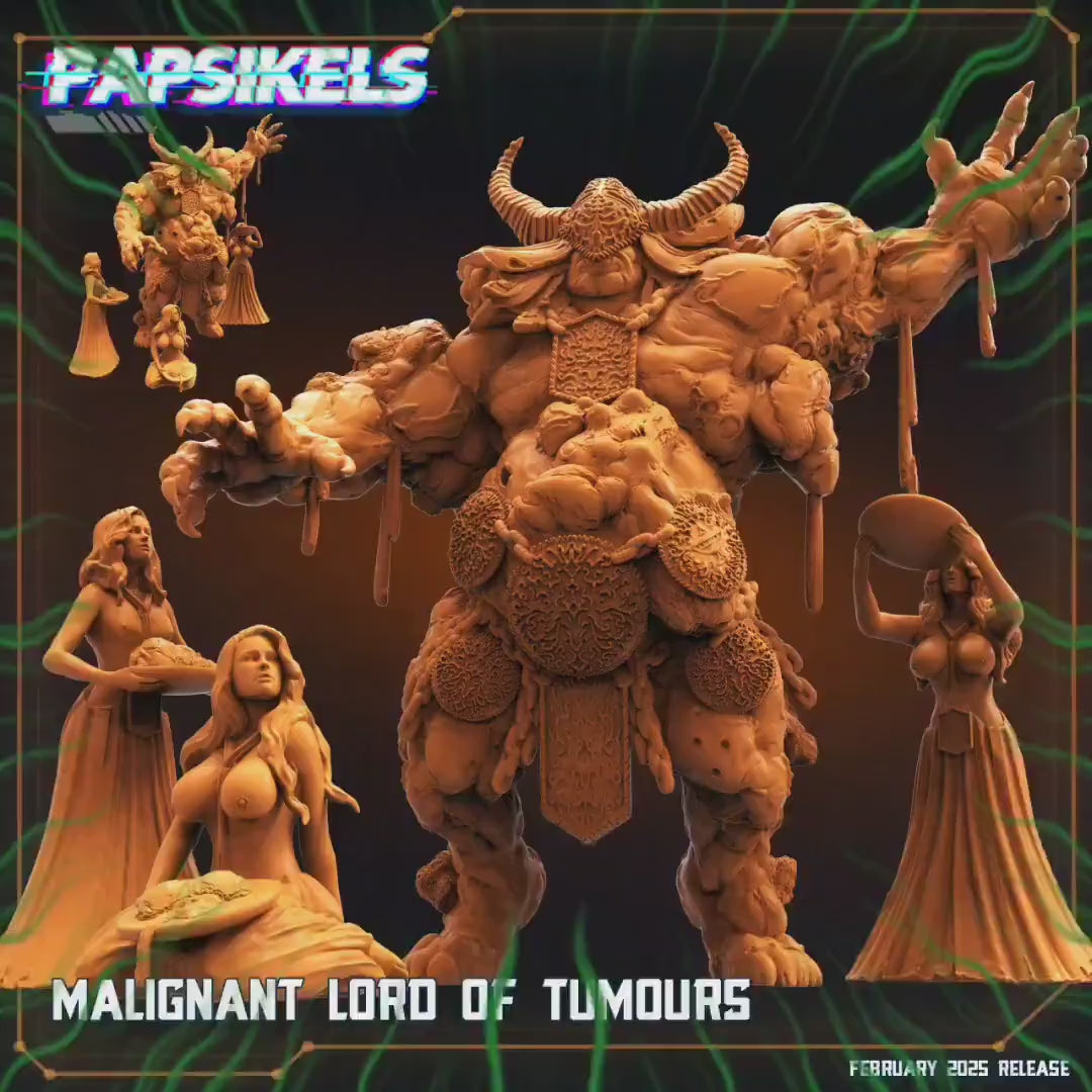 MALIGNANT Lord Of TUMOURS by Papsikels Miniature, 80mm Miniature, 4 Total Figures, 32mm Scale, War Gaming, Proxy for Trench Crusade