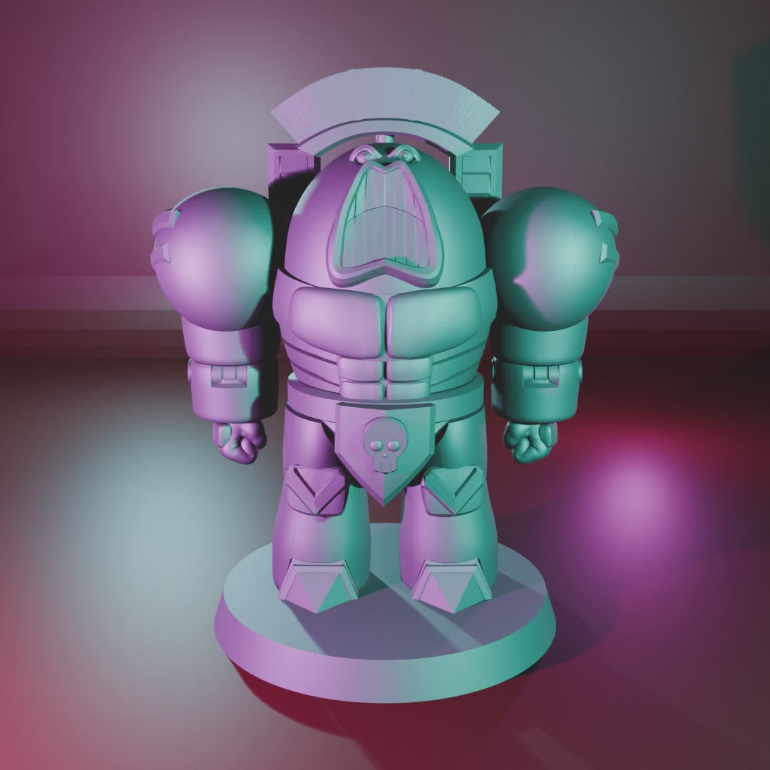 Captain - Space King by 3DArtGuy 360 turntable, Standing pose on 40mm magnetic base