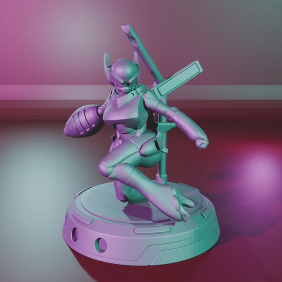 Cyberbabe Mommo – 360° turntable, assembled model on base