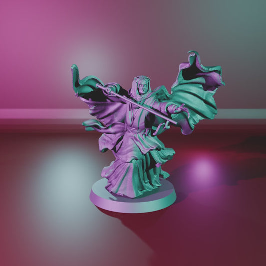 Darth Nihilus by 3DArtGuy turntable, 50mm Saber Sweep pose with Cape V1 on a 40mm magnetic base