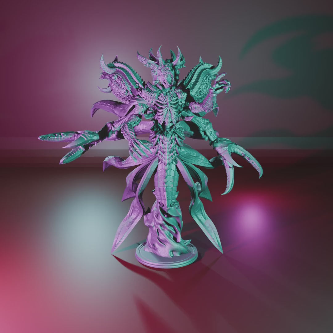 Falsehood Demon by 3DArtGuy 360 turntable, 50mm Arms Open pose on swirl stand
