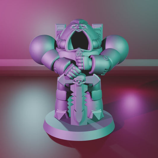 Space King by 3DArtGuy turntable, 50mm Sword pose on a 40mm magnetic base