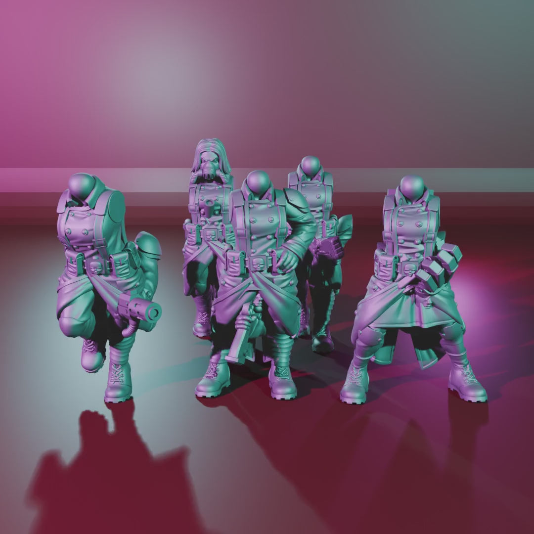 Grim Guard Sister of War – 360° turntable, five assembled sisters