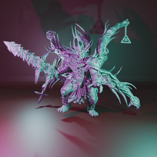 Mangkanur Praetor of Immorality - 100mm Resin Printed Grimdark Mini by Papsikels