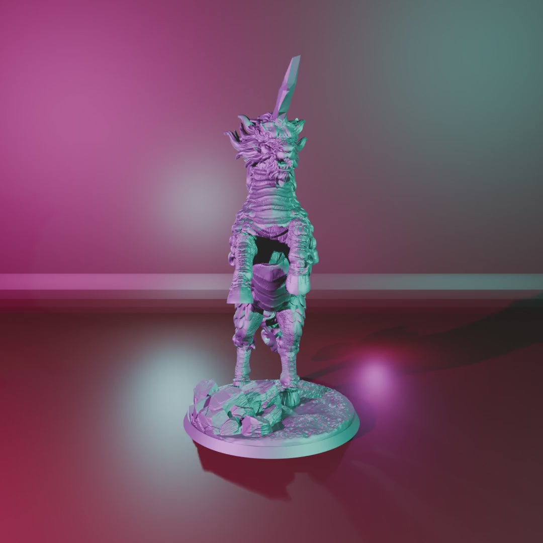 Lord of Kyrin – 360° turntable, assembled kirin with tail on its round base
