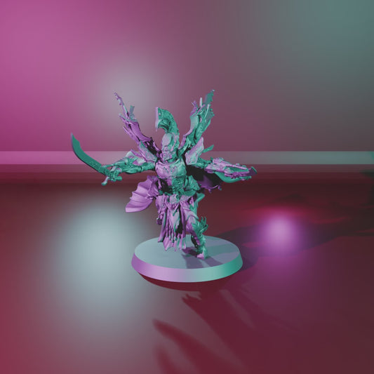 The First Phoenix by 3DArtGuy turntable, 50mm Attack with Flame Wings and cape on a 40mm magnetic base