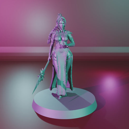 Cleric of Shar or Selûne by 3DArtGuy turntable, 50mm Shar – Standing on a 40mm magnetic base