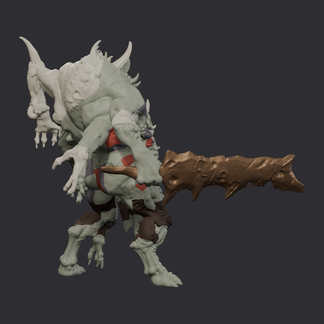 Rotting Demon by Rat Man Forge – painted render, front left