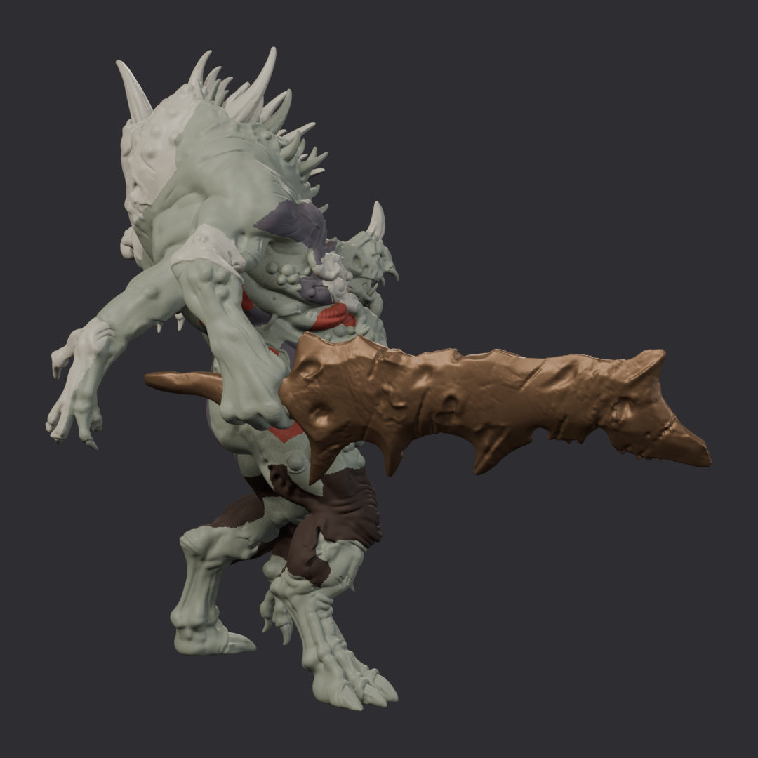 Rotting Demon by Rat Man Forge – painted render, front