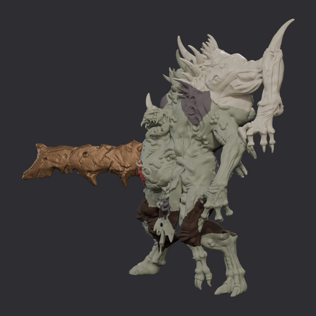 Rotting Demon by Rat Man Forge – painted render, back
