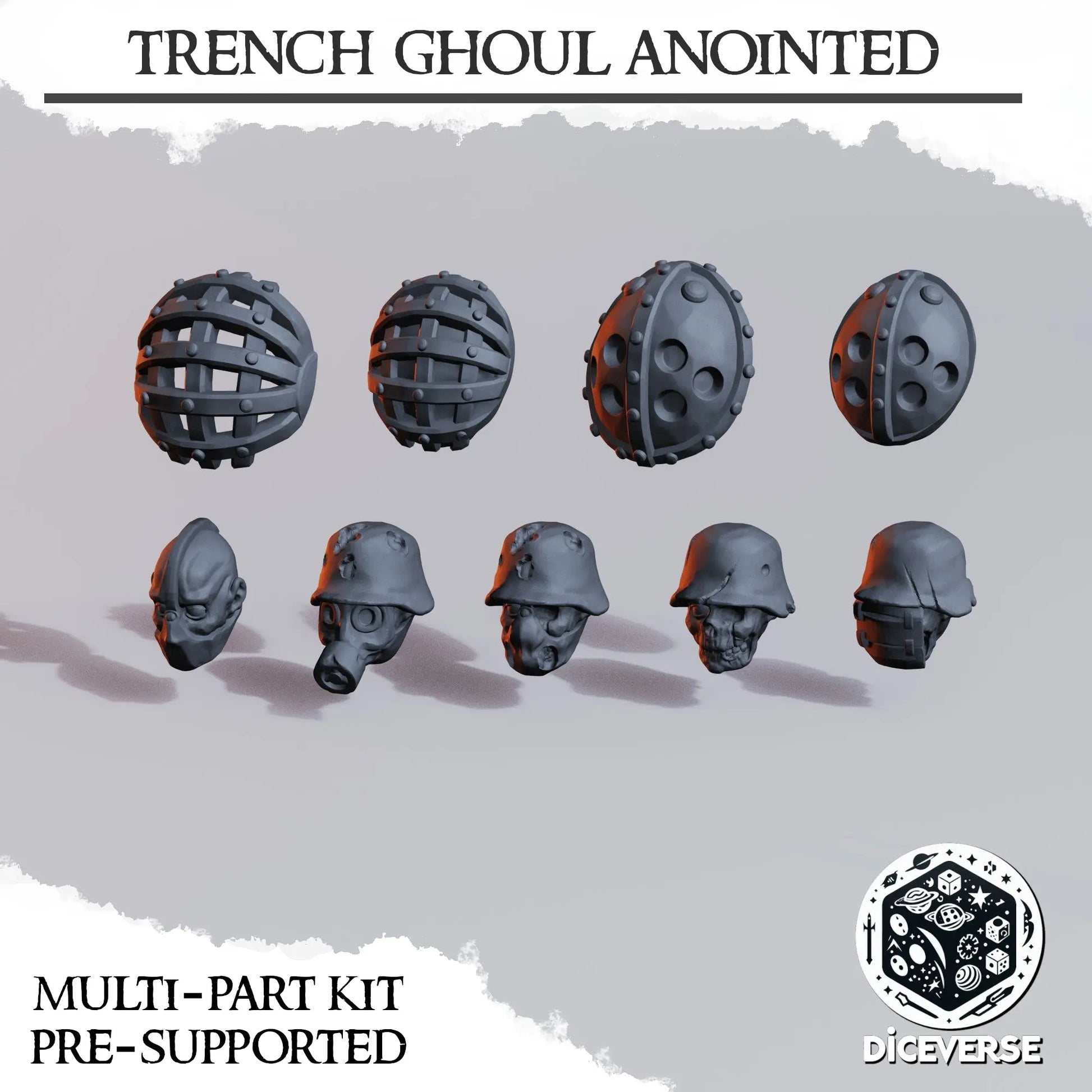 Trench Ghoul Anointed by Diceverse, 28/32mm scale miniature, 60mm Tall, Trench Crusade Proxy My Store