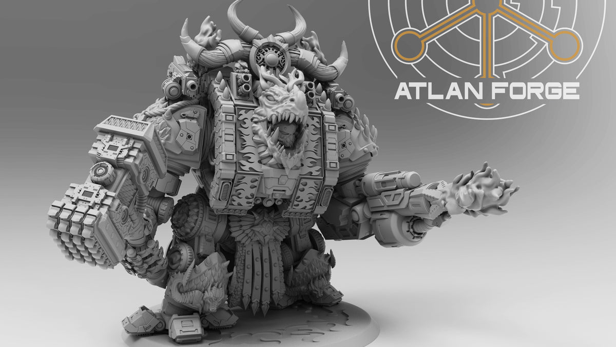 Dragon Dreadnought by Atlan Forge – Modular Resin Grimdark Sci-Fi Walker Kit (90mm Base)