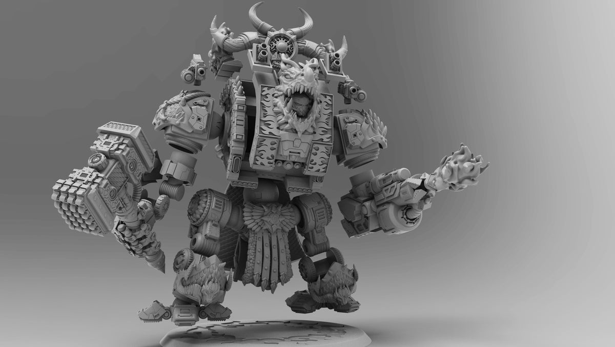Dragon Dreadnought by Atlan Forge – Modular Resin Grimdark Sci-Fi Walker Kit (90mm Base)