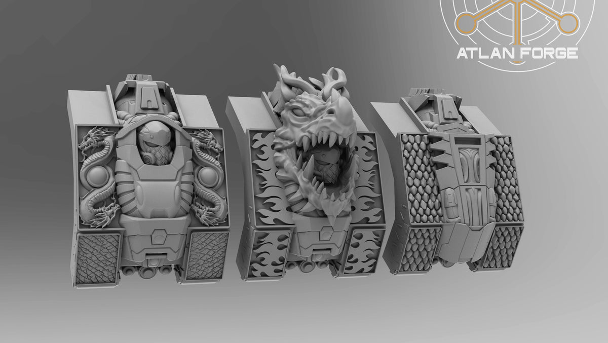 Dragon Dreadnought by Atlan Forge – Modular Resin Grimdark Sci-Fi Walker Kit (90mm Base)