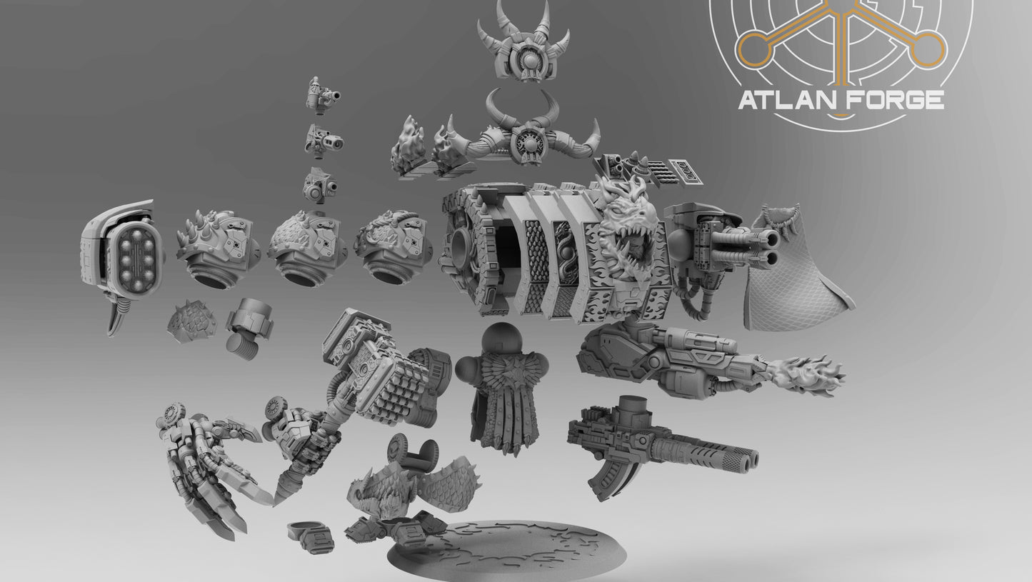 Dragon Dreadnought by Atlan Forge – Modular Resin Grimdark Sci-Fi Walker Kit (90mm Base)