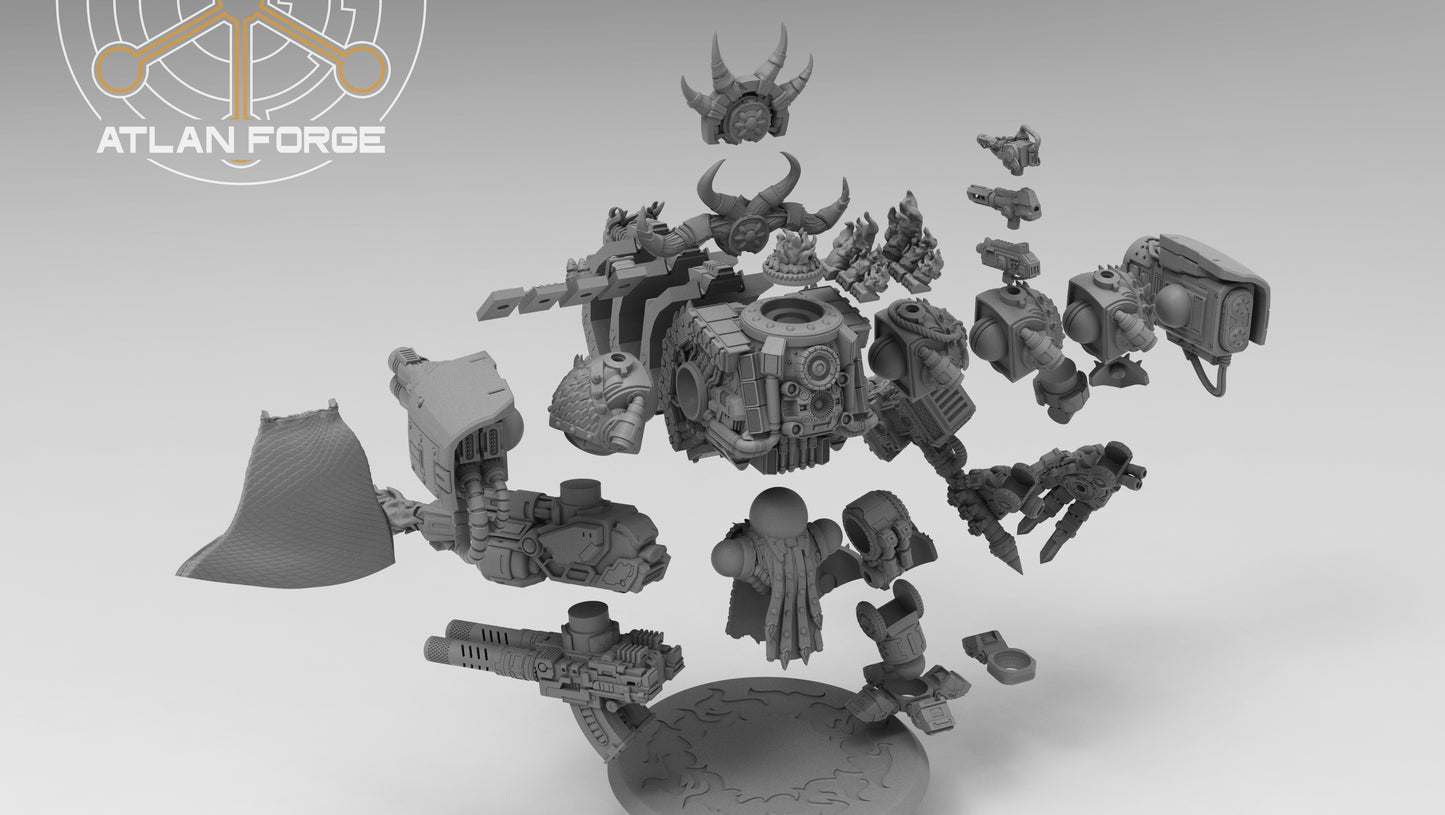 Dragon Dreadnought by Atlan Forge – Modular Resin Grimdark Sci-Fi Walker Kit (90mm Base)