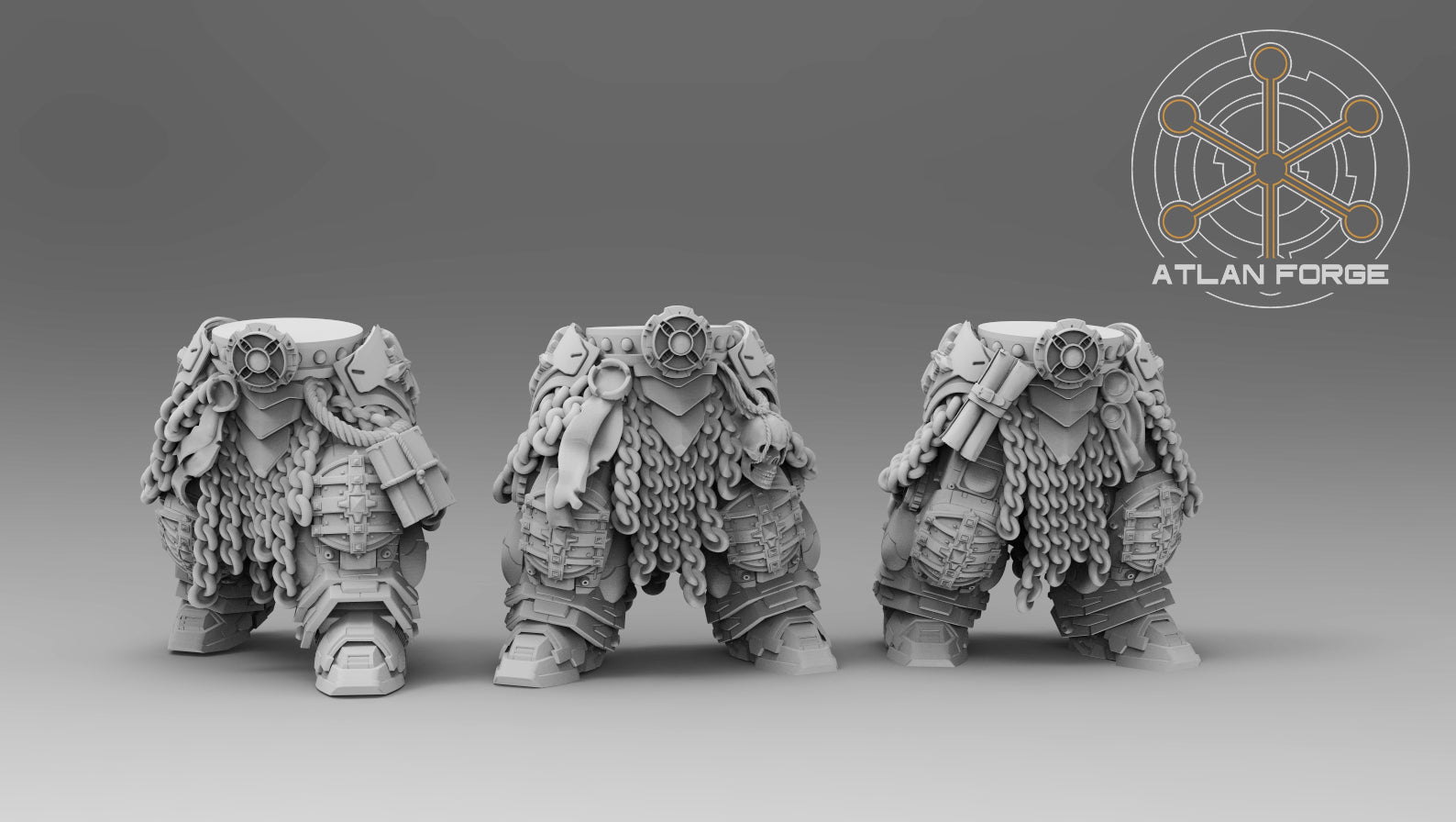 Templar Crusaders by Atlan Forge – 5-Man Modular Resin Printed Grimdark Squad (28/32mm) - Mega Diamonds & Schwartzreiter Mini Forge