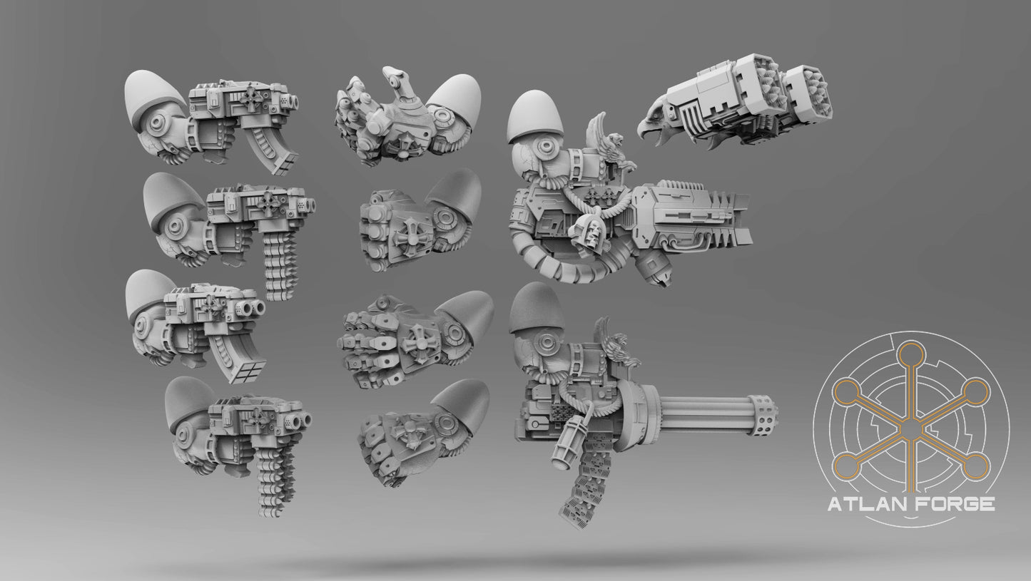 Templar Crusaders by Atlan Forge – 5-Man Modular Resin Printed Grimdark Squad (28/32mm) - Mega Diamonds & Schwartzreiter Mini Forge